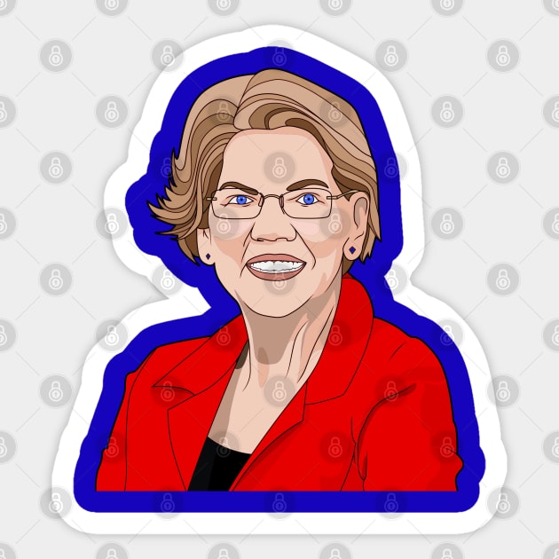 red elizabeth warren for president Sticker by gossiprag